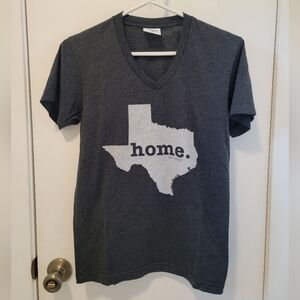 Gray V-Neck Texas Home Tee